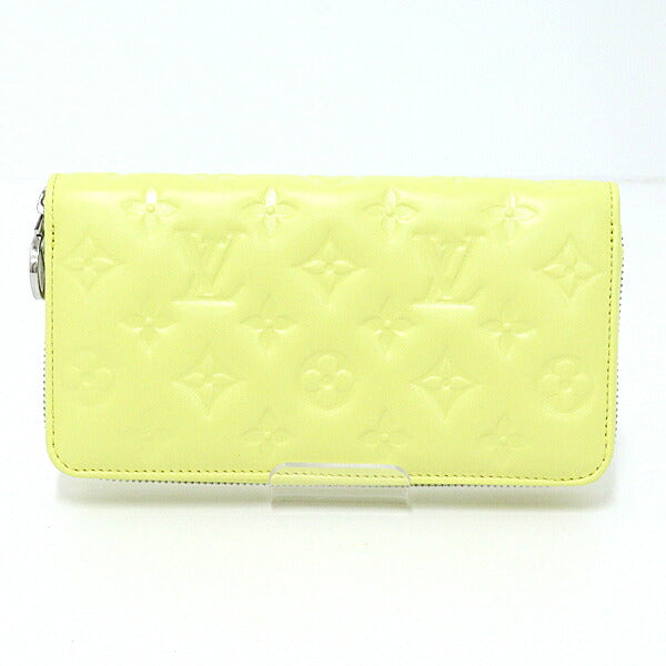 LOUIS VUITTON Long Wallet Purse M83104 Lamb leather yellow Long Wallet Purse Zippy wallet Women
