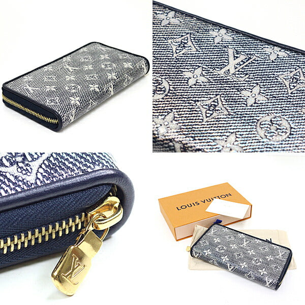 LOUIS VUITTON Long Wallet Purse M82468 Monogram Laminated Jacquard Navy/Silver type Long Wallet Purse Zippy wallet Women