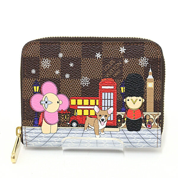 LOUIS VUITTON Coin case N60492 Damier Ebene Canvas multicolor Wallet Coin Pocket Zippy Coin Purse Vivienne Women
