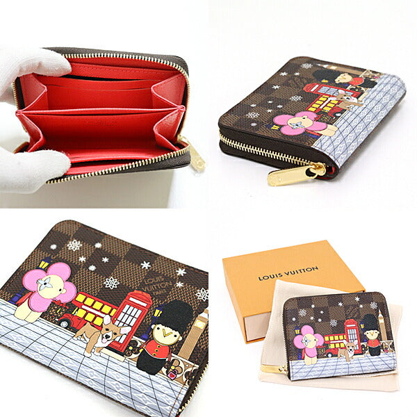 LOUIS VUITTON Coin case N60492 Damier Ebene Canvas multicolor Wallet Coin Pocket Zippy Coin Purse Vivienne Women