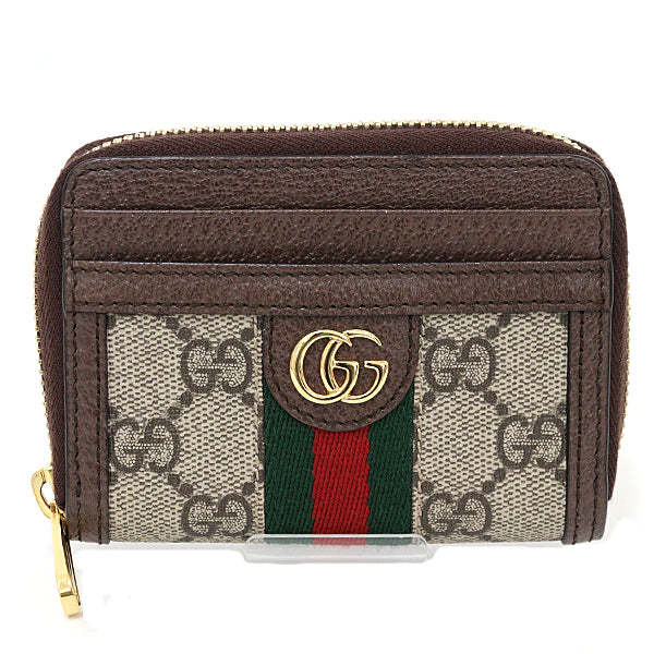 GUCCI Card Case 658552 PVC coated canvas beige Wallet Ophidia Card Case Wallet Women(Unisex)