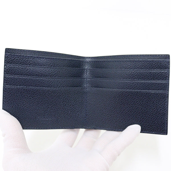PRADA Bifold Wallet leather Navy Safiano leather mens