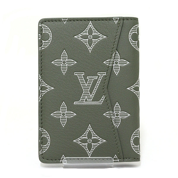 LOUIS VUITTON Card Case M12501 leather Khaki green Organizer De Poch mens