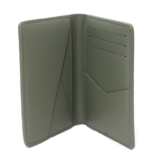 LOUIS VUITTON Card Case M12501 leather Khaki green Organizer De Poch mens