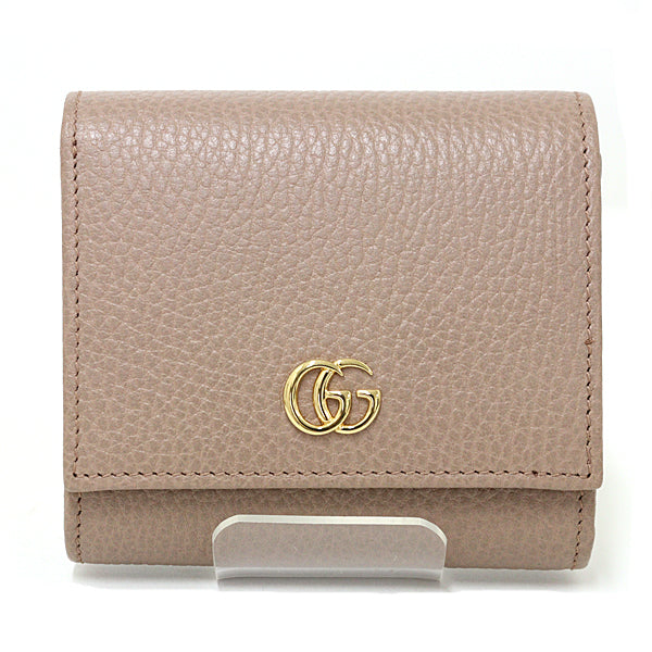 GUCCI Bifold Wallet 598587 leather beige Double G medium wallet
