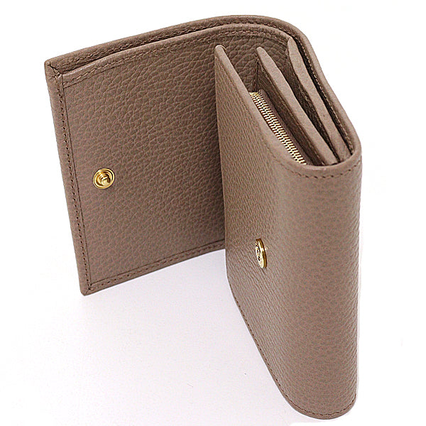 GUCCI Bifold Wallet 598587 leather beige Double G medium wallet