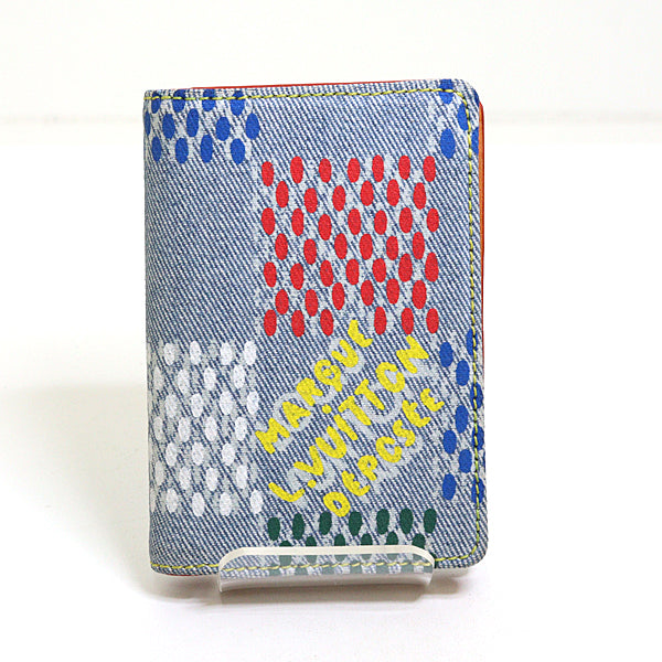 LOUIS VUITTON Card Case N00164 Denim, Leather multicolor Organizer De Poch mens