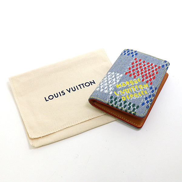 LOUIS VUITTON Card Case N00164 Denim, Leather multicolor Organizer De Poch mens