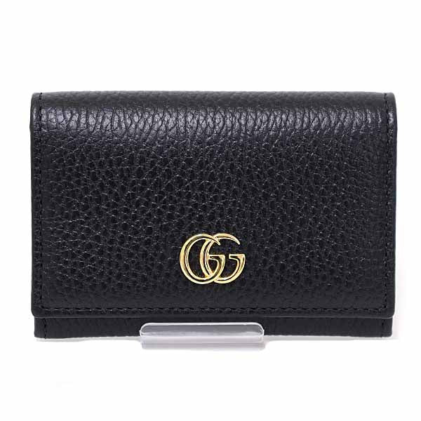 GUCCI name card holder 739525 leather black Japan exclusive Double G