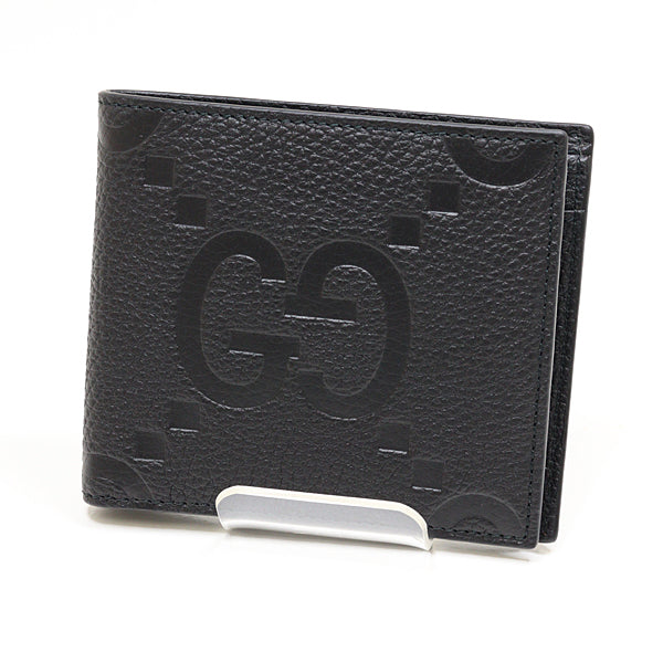 GUCCI Bifold Wallet 739479 leather black Jumbo GG coin wallet mens
