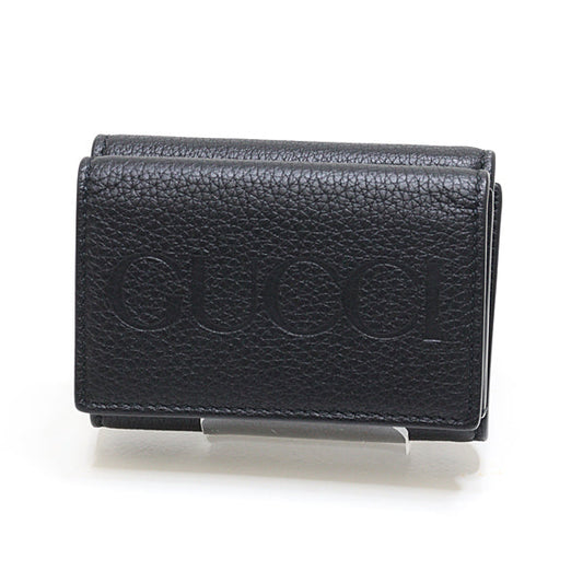 GUCCI Tri-fold wallet 736151 leather black Tri-fold wallet Women