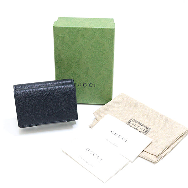 GUCCI Tri-fold wallet 736151 leather black Tri-fold wallet Women