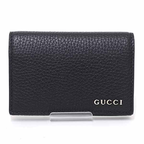 GUCCI Card Case 771152 leather black GUCCI logo business card holder mens