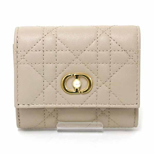Dior Tri-fold wallet S3105UNJB lambskin beige Dior Jolie Hibiscus Wallet Women