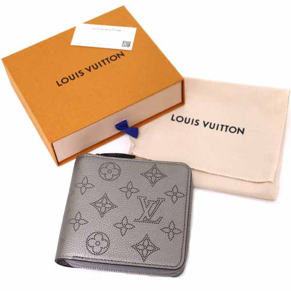 LOUIS VUITTON Bifold Wallet M81653 Monogram Mahina Silver Zippy Compact Wallet Women