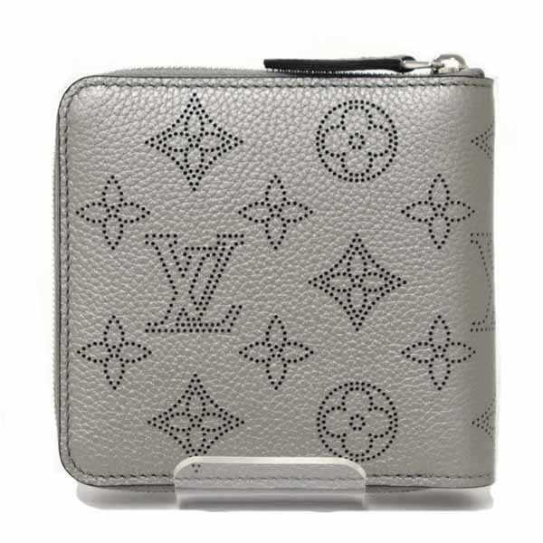 LOUIS VUITTON Bifold Wallet M81653 Monogram Mahina Silver Zippy Compact Wallet Women