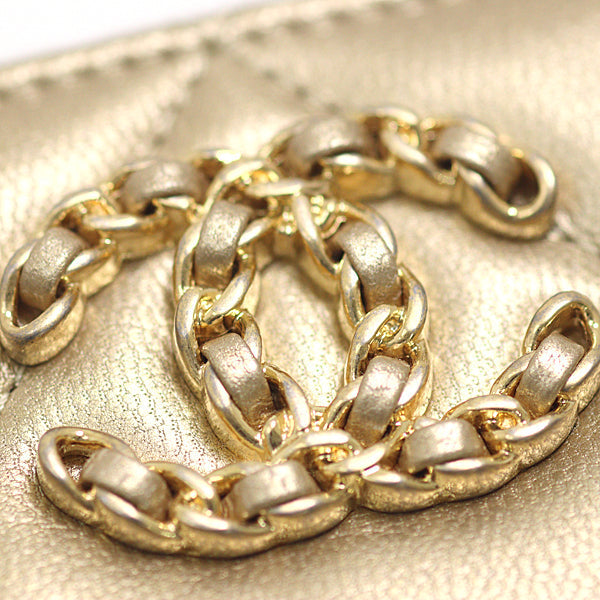 CHANEL Bifold Wallet lambskin gold Small zip wallet CHANEL 19 Women