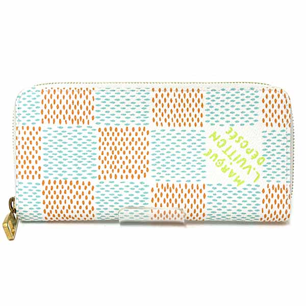 LOUIS VUITTON Long Wallet Purse N40675 Damier canvas white Zippy wallet  Vertical Women