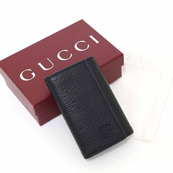 GUCCI Key case Key holder 795336 leather black Double G Key case Key holder