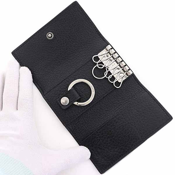 GUCCI Key case Key holder 795336 leather black Double G Key case Key holder