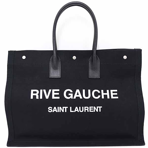 SAINT LAURENT Tote Bag 499290 Cotton canvas black Rive Gauche Tote Bag