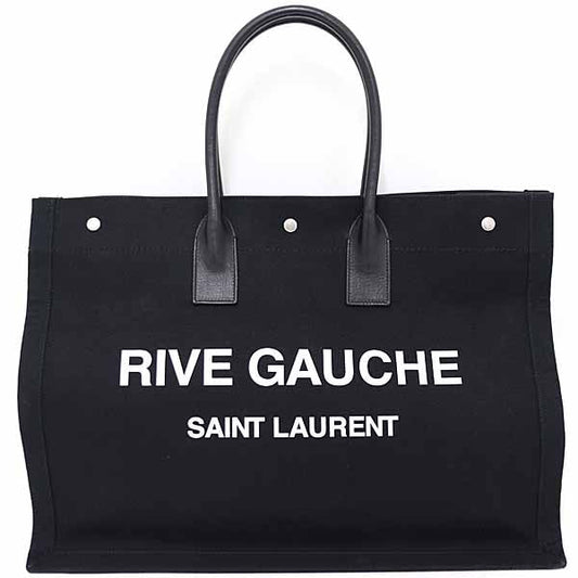SAINT LAURENT Tote Bag 499290 Cotton canvas black Rive Gauche Tote Bag