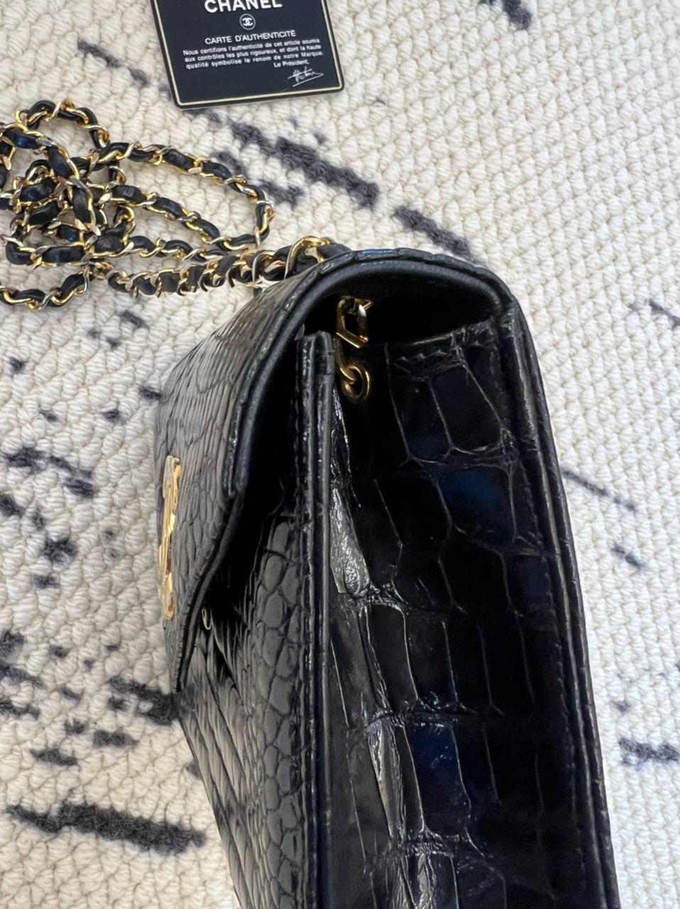 Chanel  Crocodile Enveloppe Flap Bag