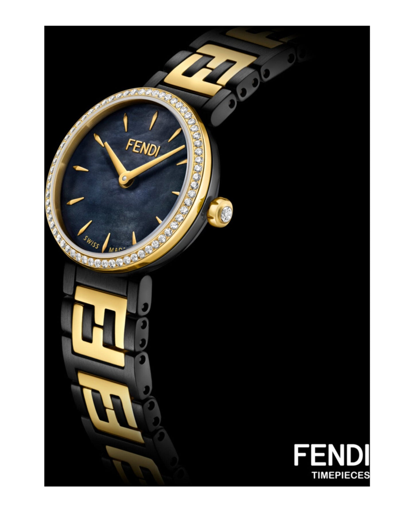 Fendi Womens Forever Fendi Two Tone 19mm Bracelet Fashion Watch