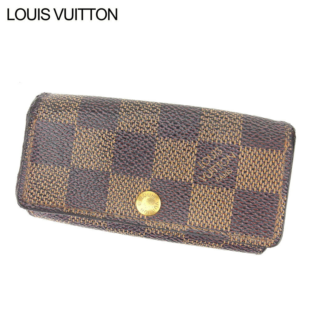 LOUIS VUITTON Key case Key holder N62631 Brown beige gold Multicles4