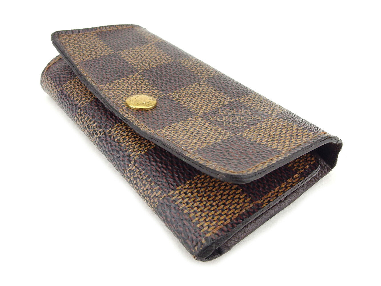 LOUIS VUITTON Key case Key holder N62631 Brown beige gold Multicles4