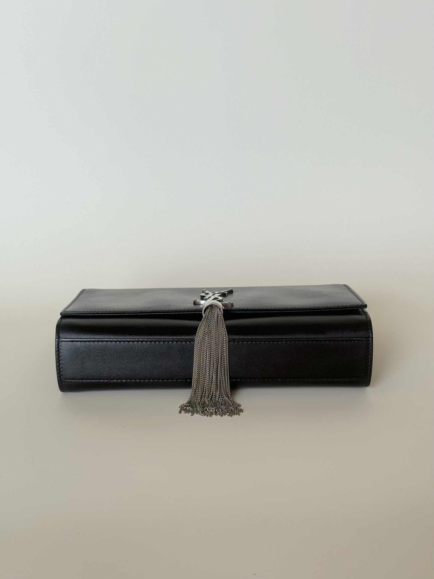 Saint Laurent Smooth Calfskin Classic Monogram Kate Tassel Satchel