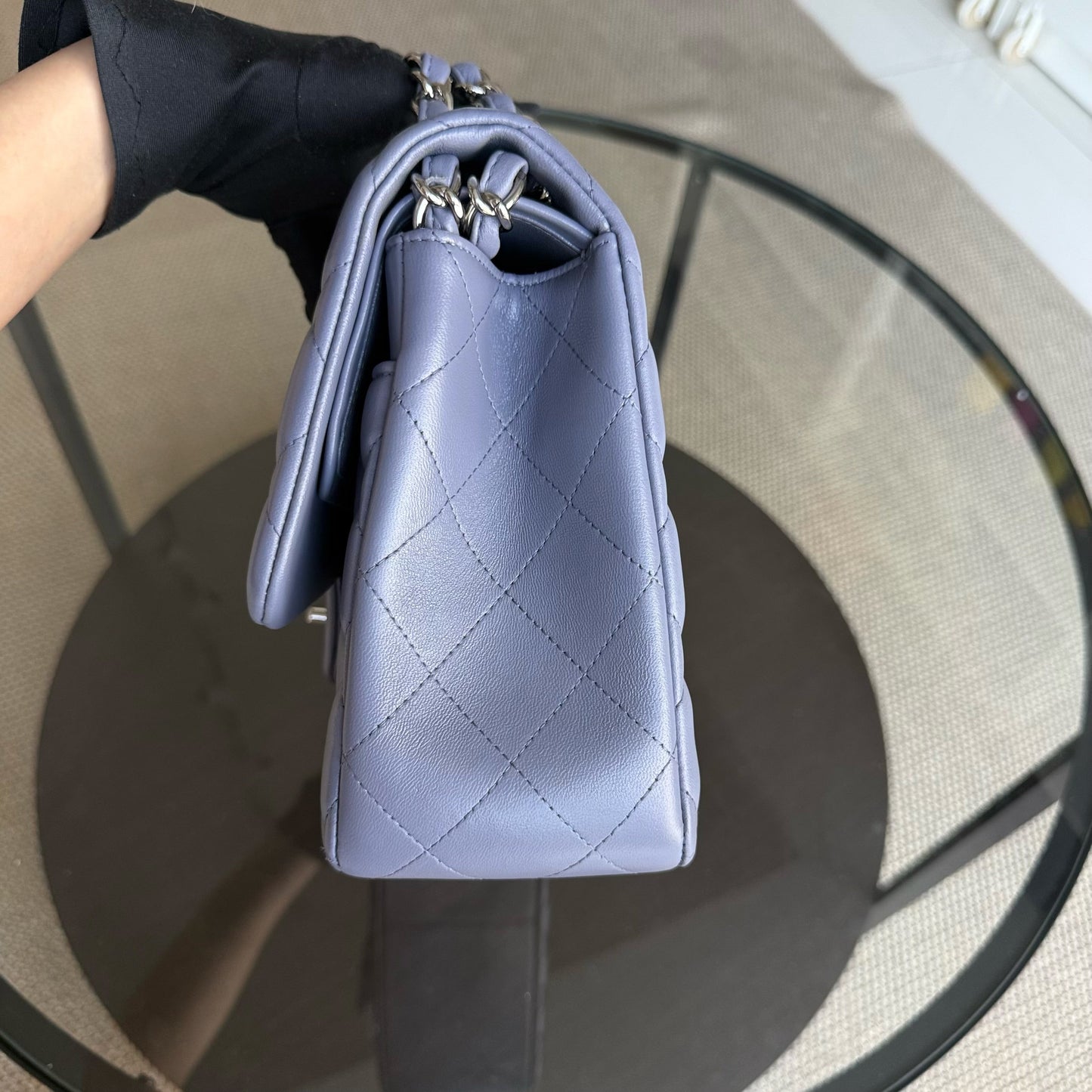 Chanel Classic Flap Jumbo - Double Flap 30CM Quilted Lambskin Lavender Silver Hardware Series 15