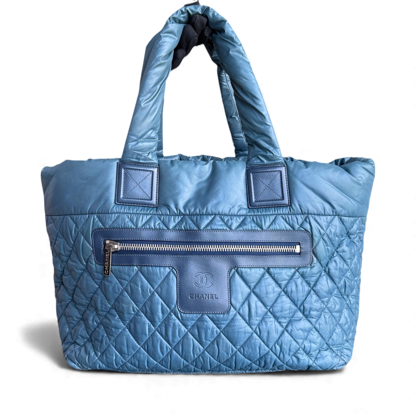 Chanel Coco Cocoon Quilted Nylon Tote Blue No 13