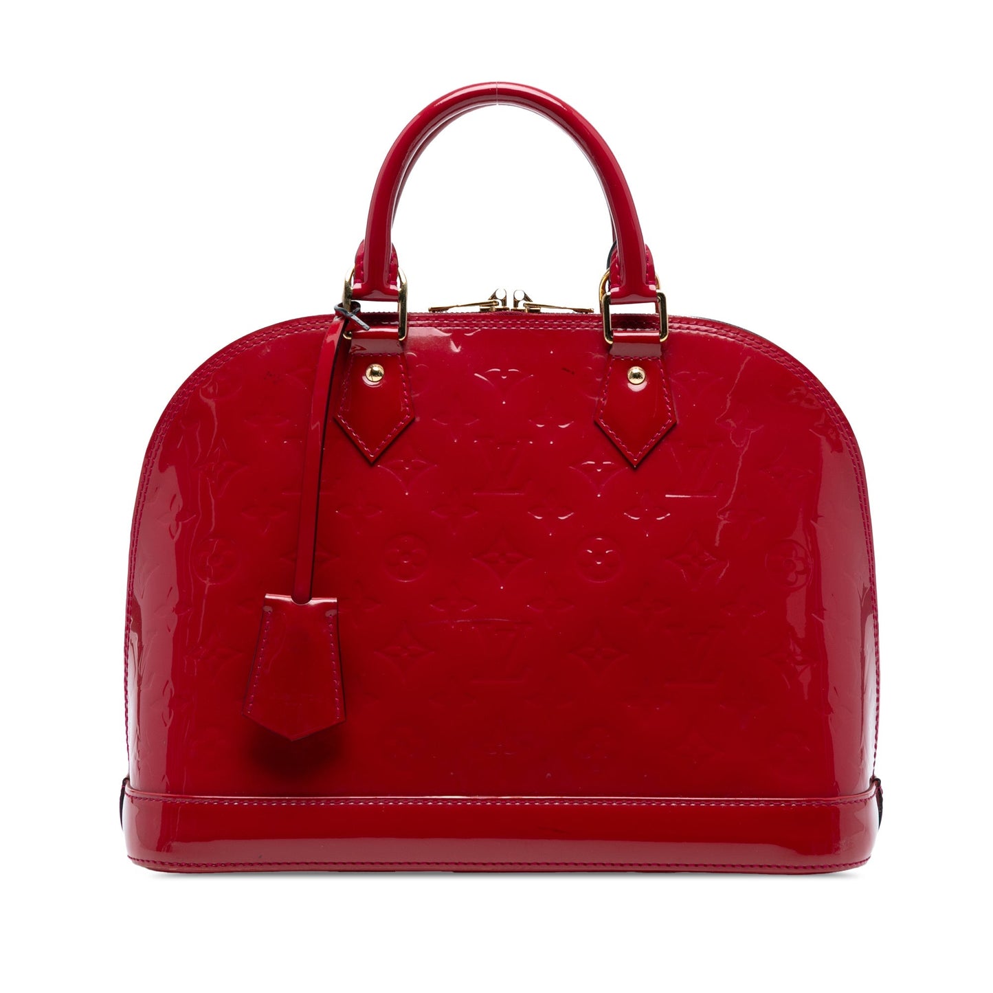 Red Louis Vuitton Monogram Vernis Alma PM Handbag