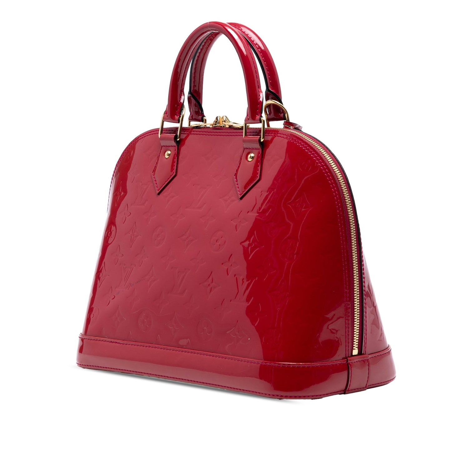Red Louis Vuitton Monogram Vernis Alma PM Handbag