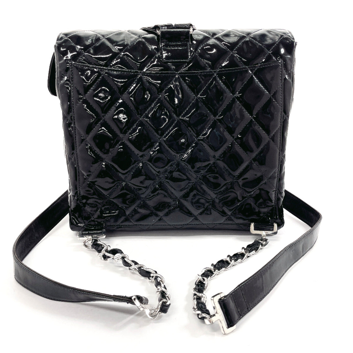 CHANEL Backpack Patent leather black Matrasse