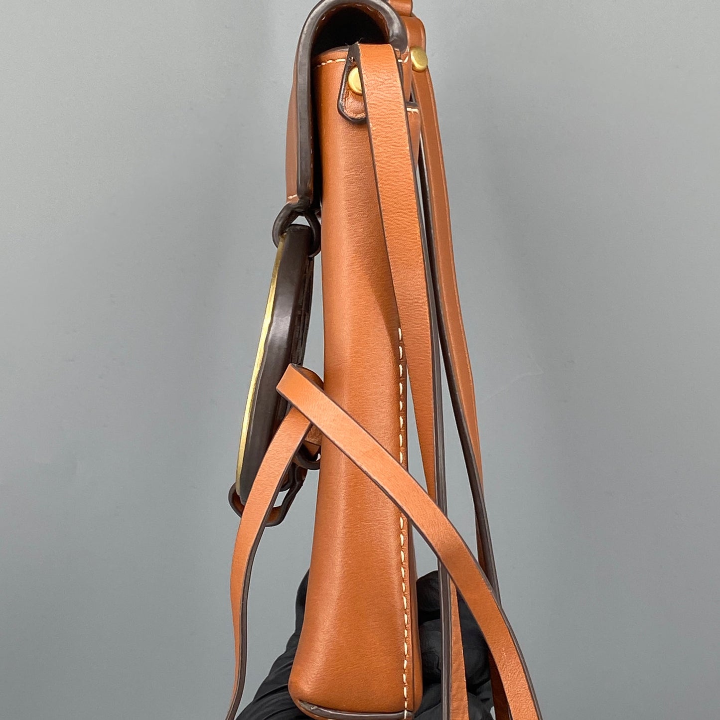 Tory Burch Caramel Smooth Leather Mini Phone Crossbody Bag