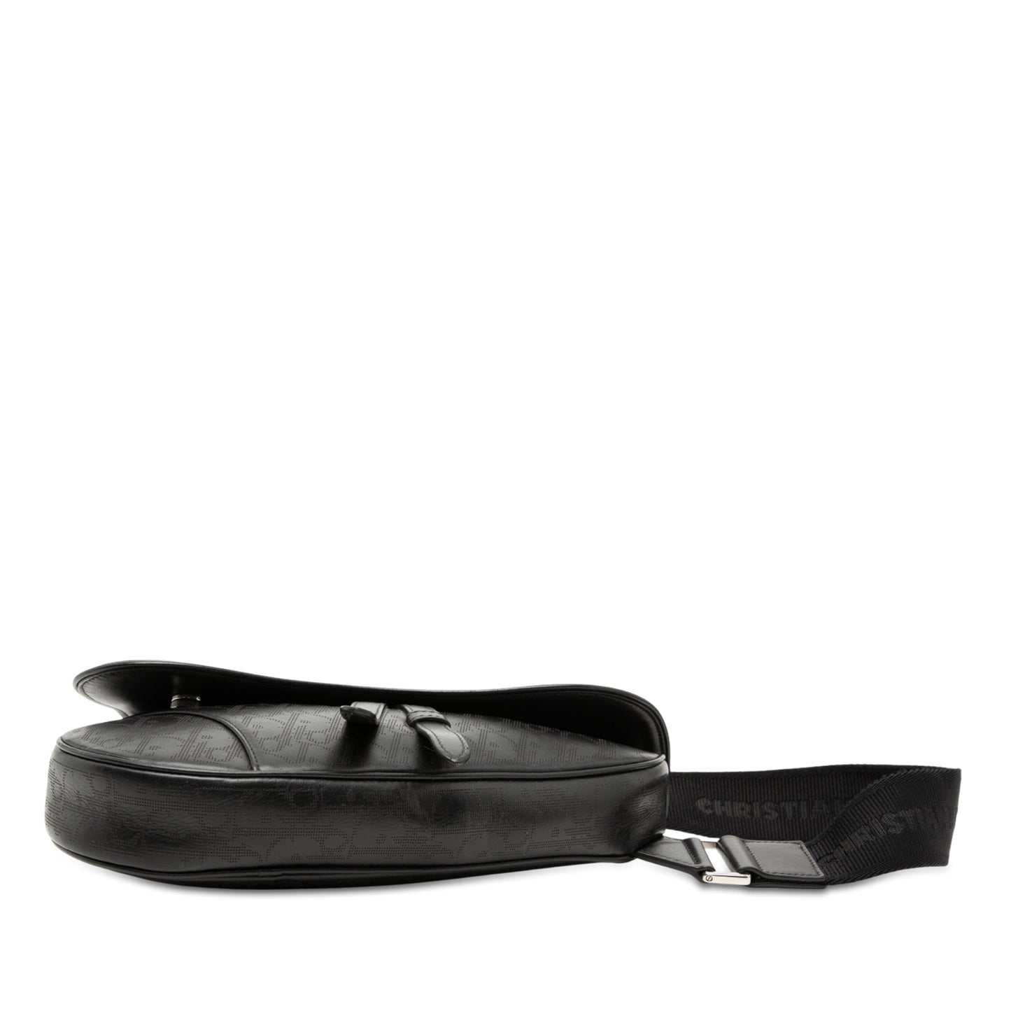 Black Dior Oblique Perforated Calfskin Galaxy Saddle Bag