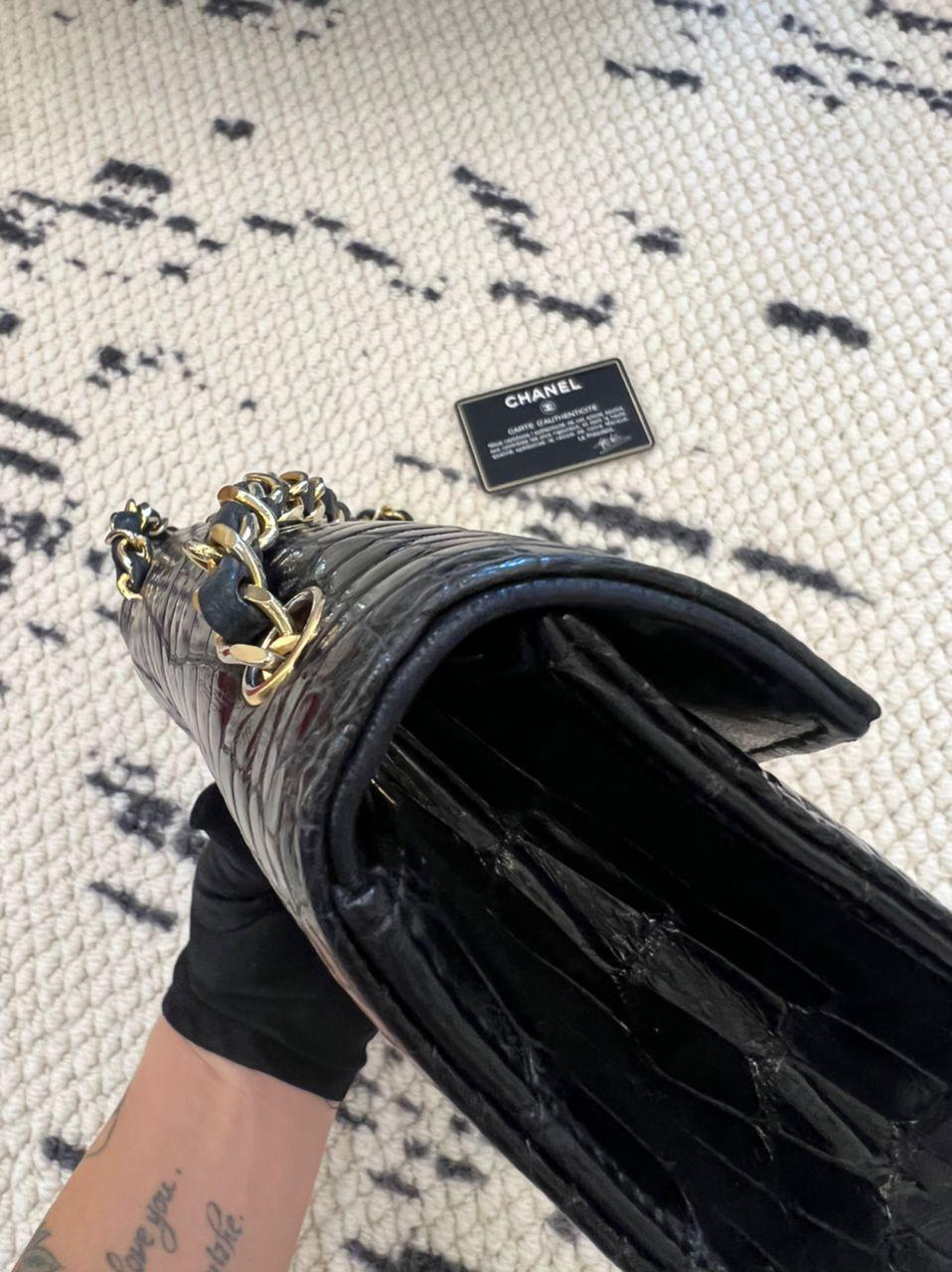Chanel  Crocodile Enveloppe Flap Bag