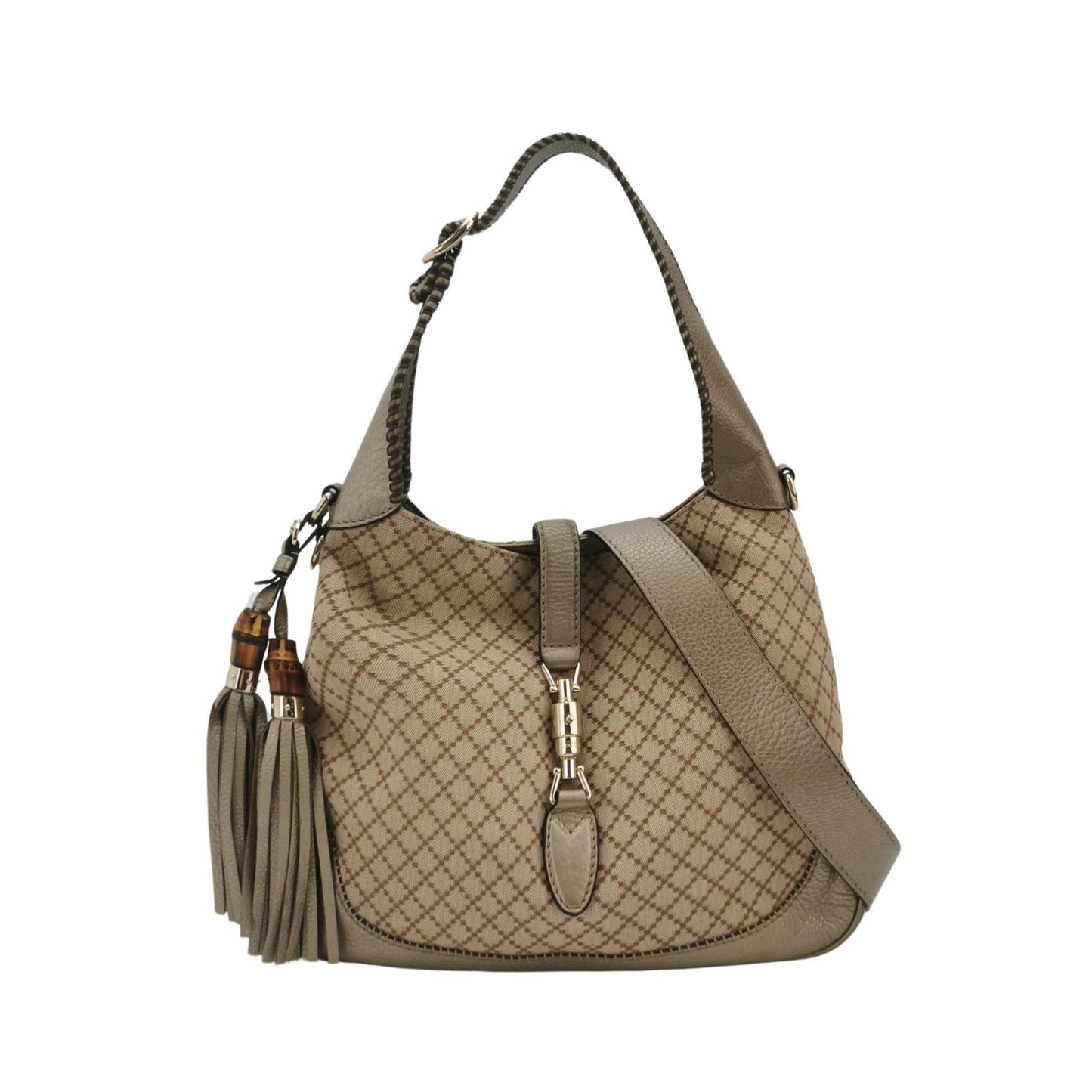 Gucci Jackie 1961 Soft Monogram Canvas and Leather Bag Medium