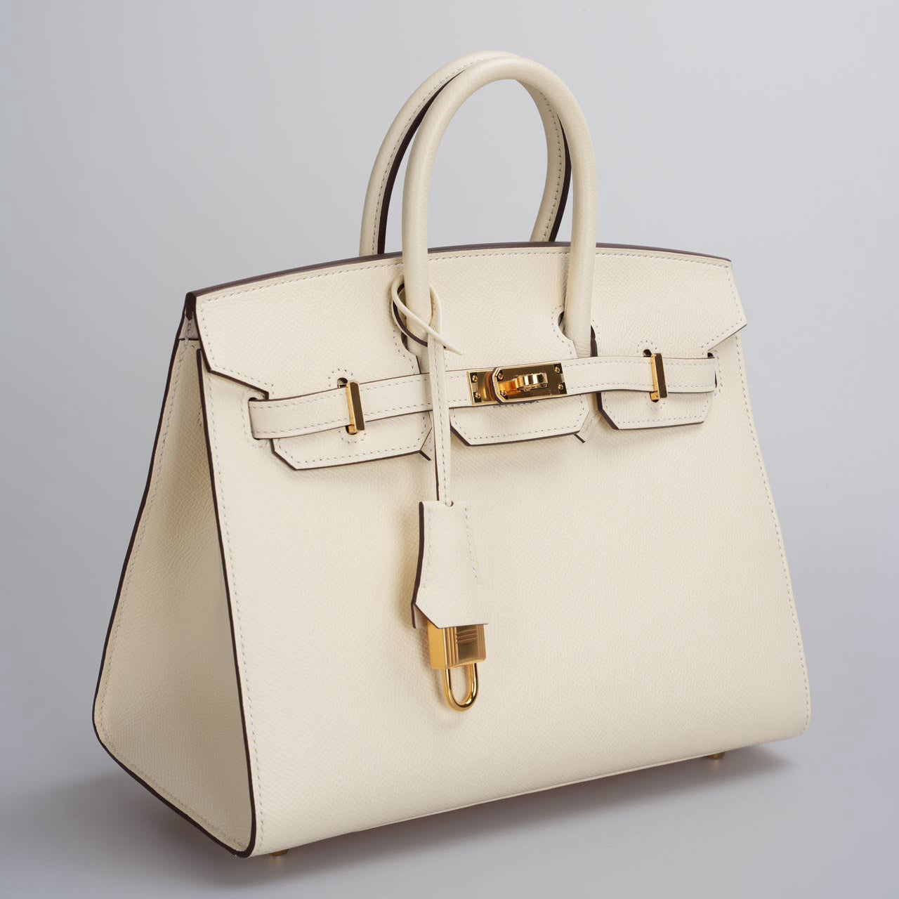 Hermes Birkin 25cm Sellier Bag in Nata Epsom Leather With Gold Hardware From