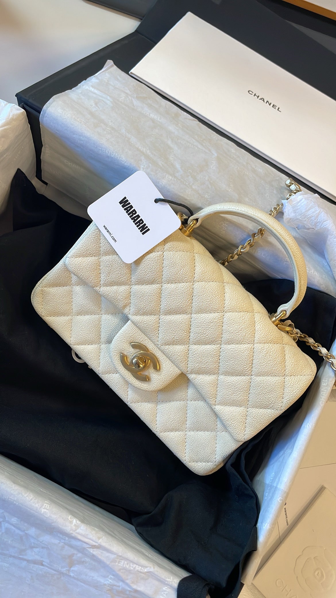 Chanel Caviar Quilted Mini Top Handle Rectangular Flap