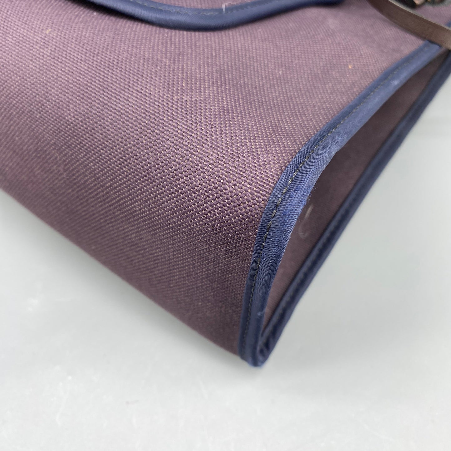 Hermes Herbag 31 Deep Grape Canvas Leather Shoulder Bag