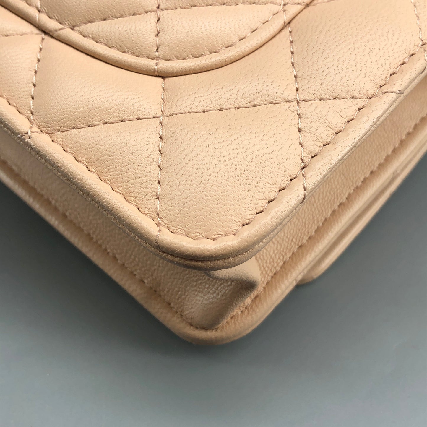 Chanel Nude Lambskin Quilted CC Camellia Crush Wallet on Chain WOC