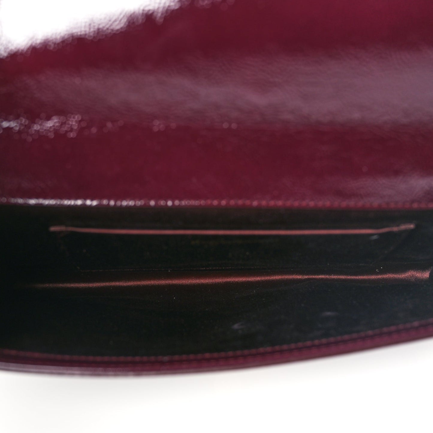 Saint Laurent Textured Patent Monogram Large Belle De Jour Clutch Burgundy