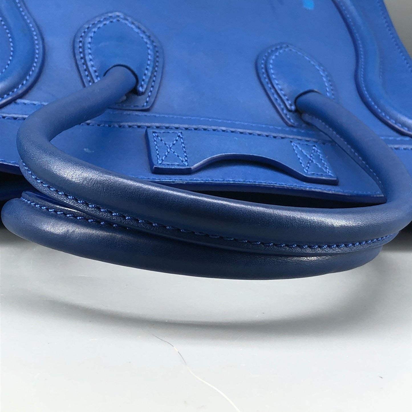Celine Royal Blue Smooth Leather Luggage Handbag