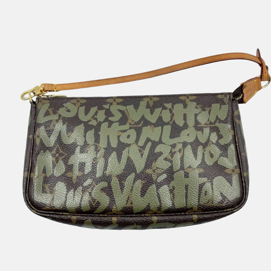 Louis Vuitton Pochette Accessoire Monogram Green Graffiti Clutch