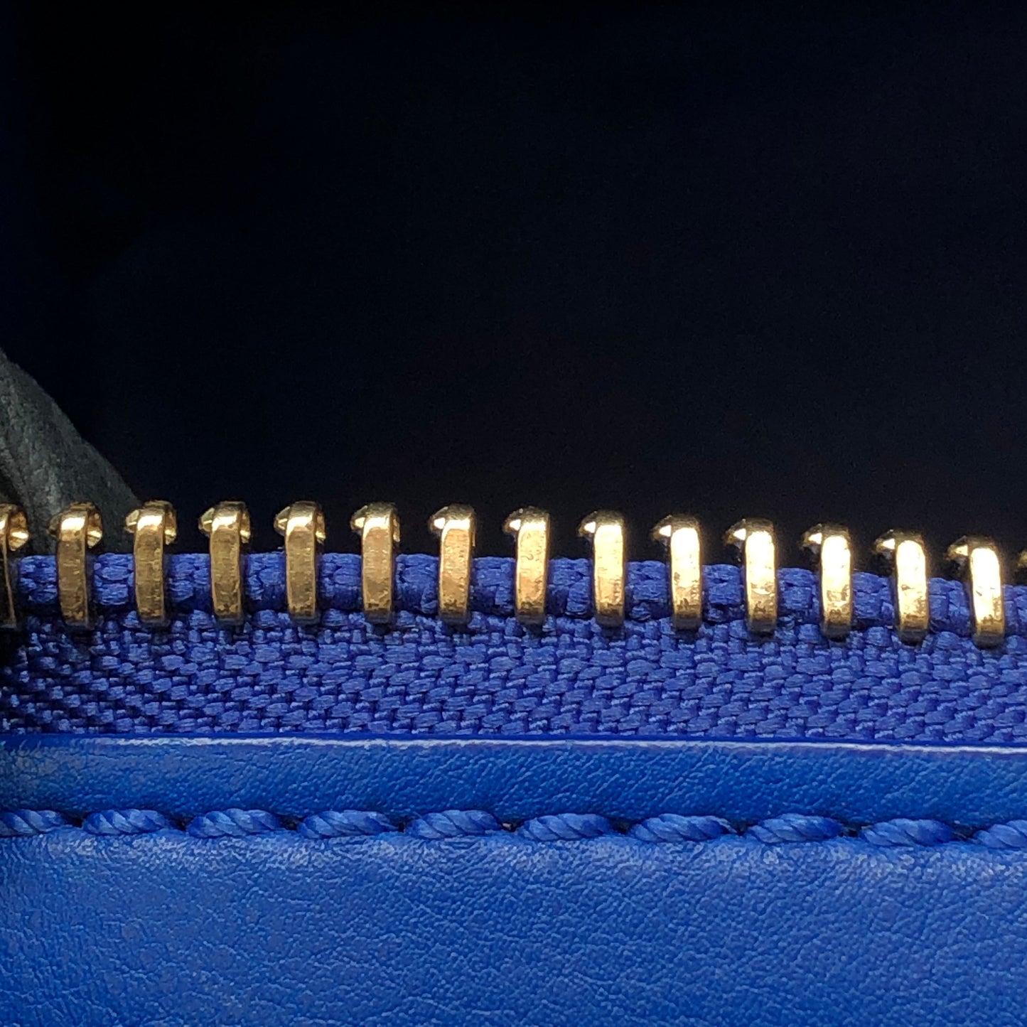 Celine Royal Blue Smooth Leather Luggage Handbag