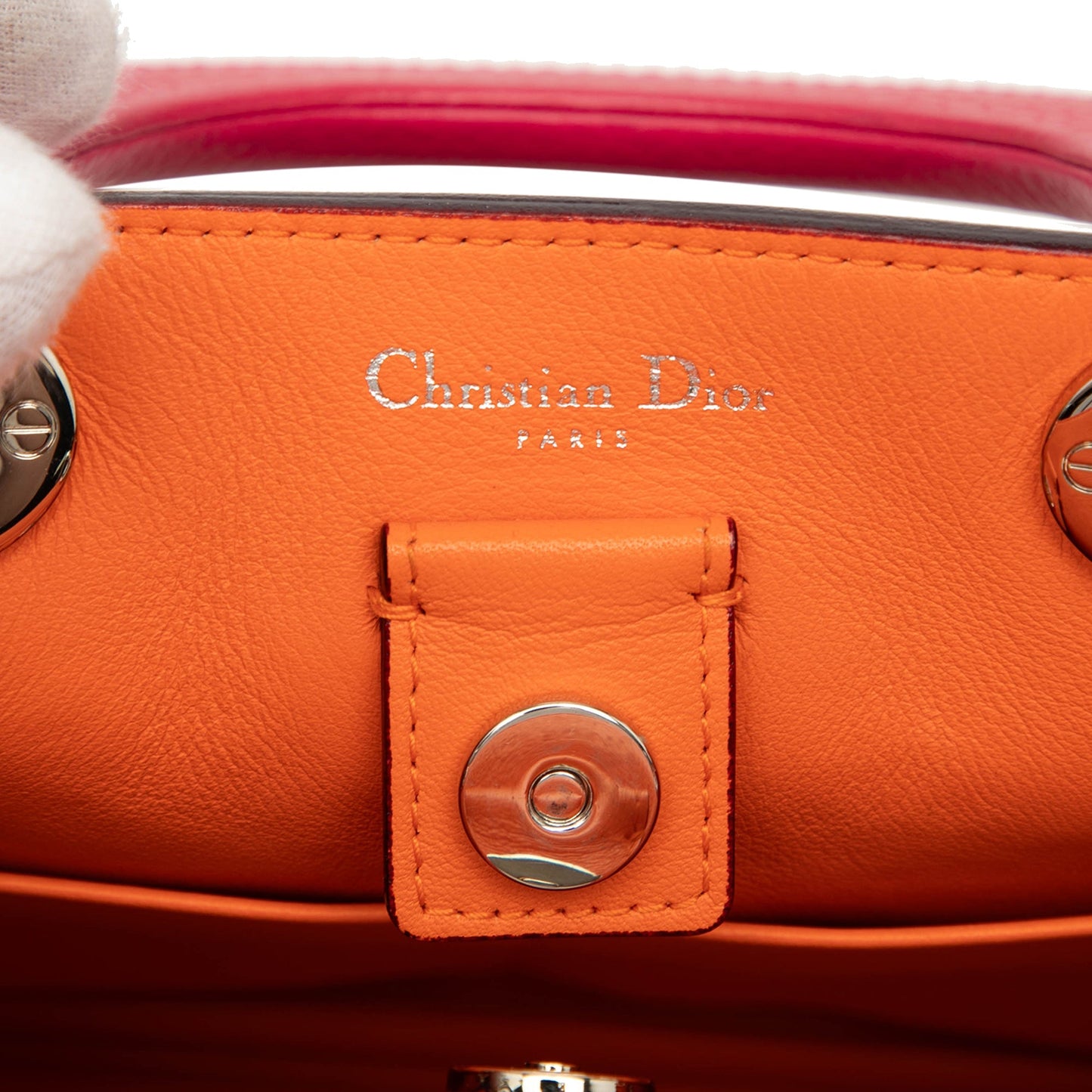 Pink Dior Mini Leather Diorissimo Satchel