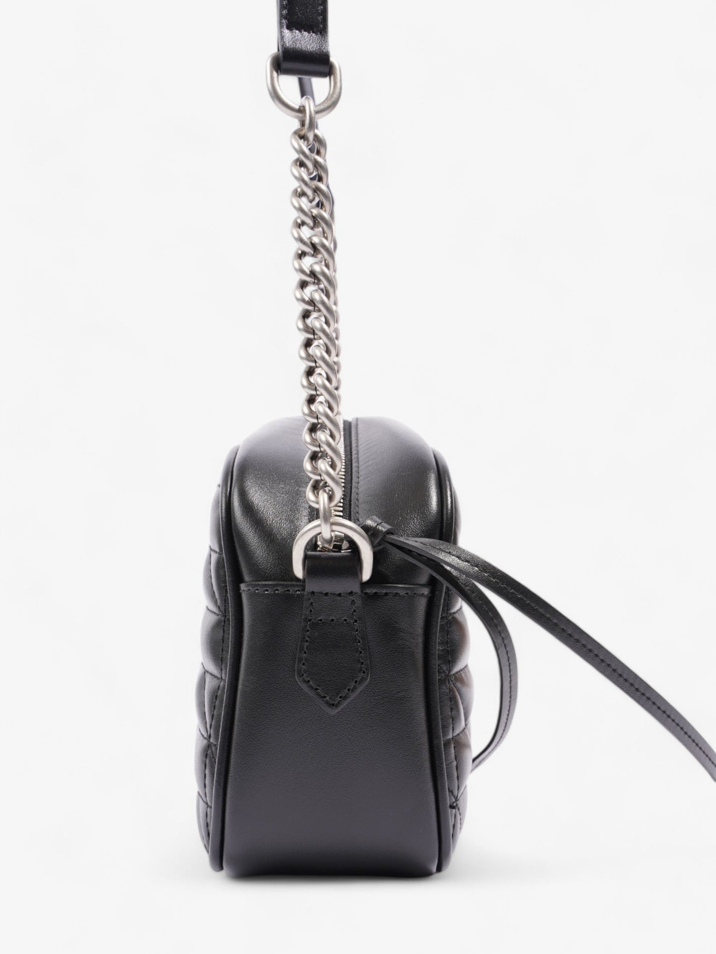 Gucci Marmont Zip Black Matelasse Leather Small